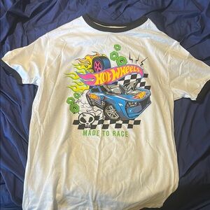 White Short Sleeve Tee with Graphic Design